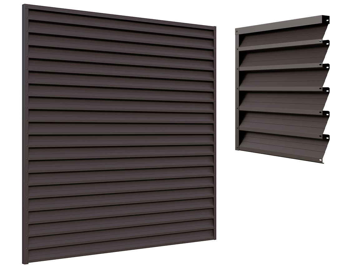 Louvered Fence Chocolate Brown (6'x6') - 1814x1830 mm (6'x6')